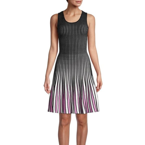 Godet Stripe Knit Dress Size 
